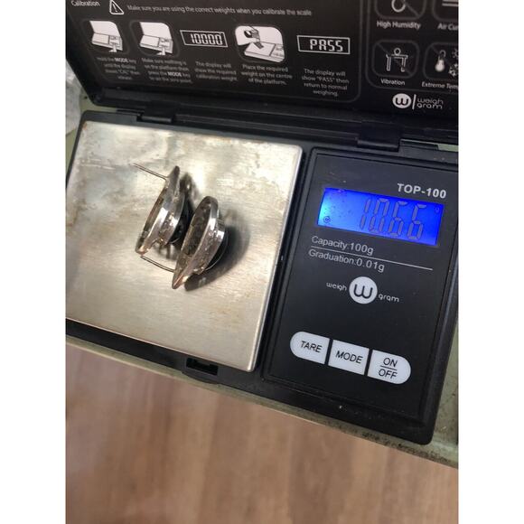 Vintage Sterling Silver And Black Onyx Teardrop Statement Earrings - Picture 6 of 6